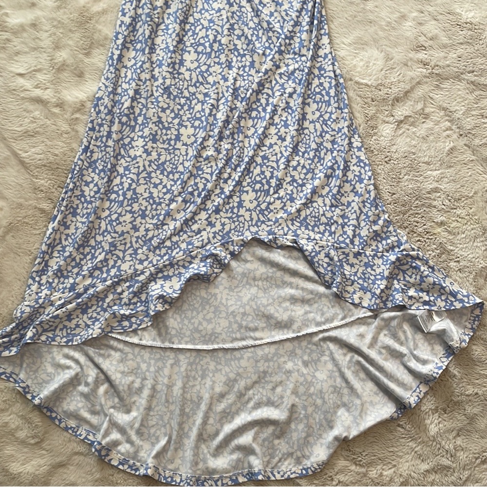 Floral Ruffle Strap High Low Cut Out Dress - Picture 6 of 9